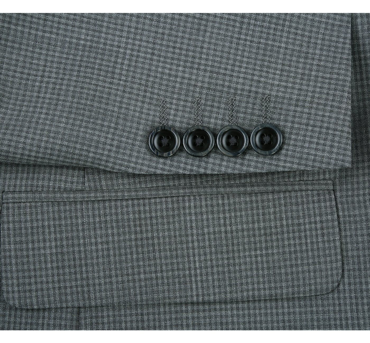 Men’s Classic Fit Sport Coat 100% Wool Premium Plaid Blazer 4