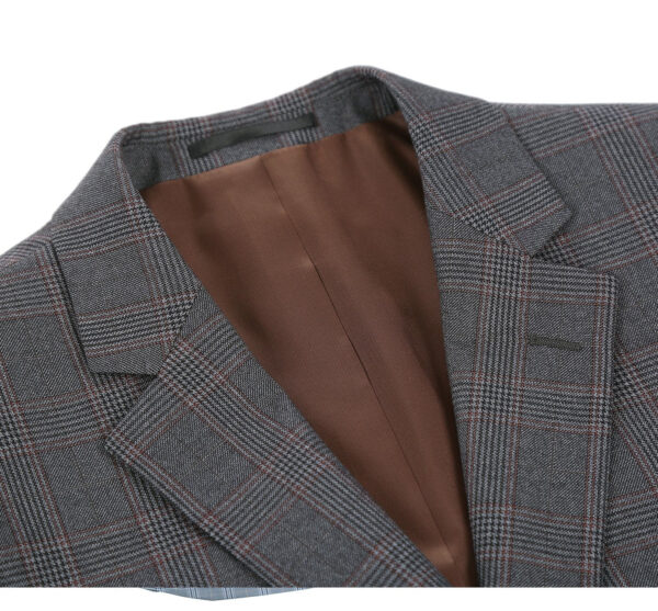 Men's Two Piece Classic Fit Windowpane Check Dress Suit