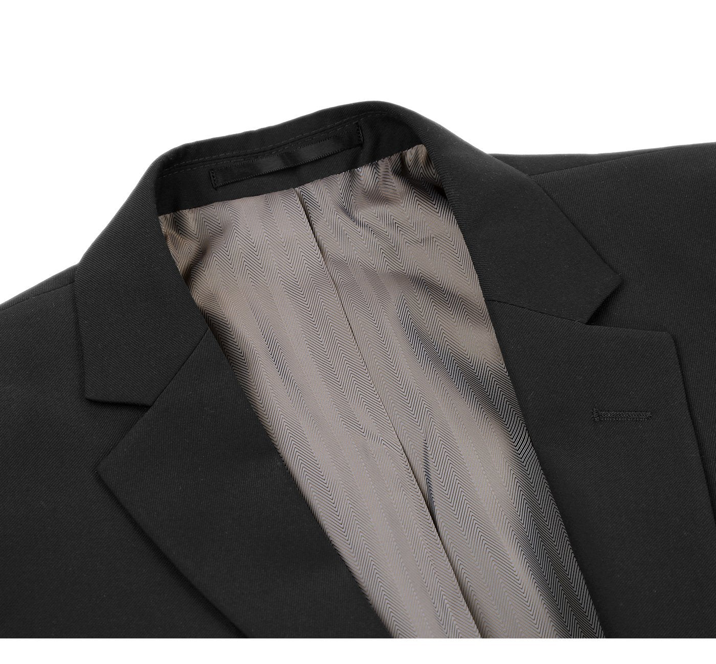 Men’s Black 2-Piece Notch Lapel Wool Suit 5