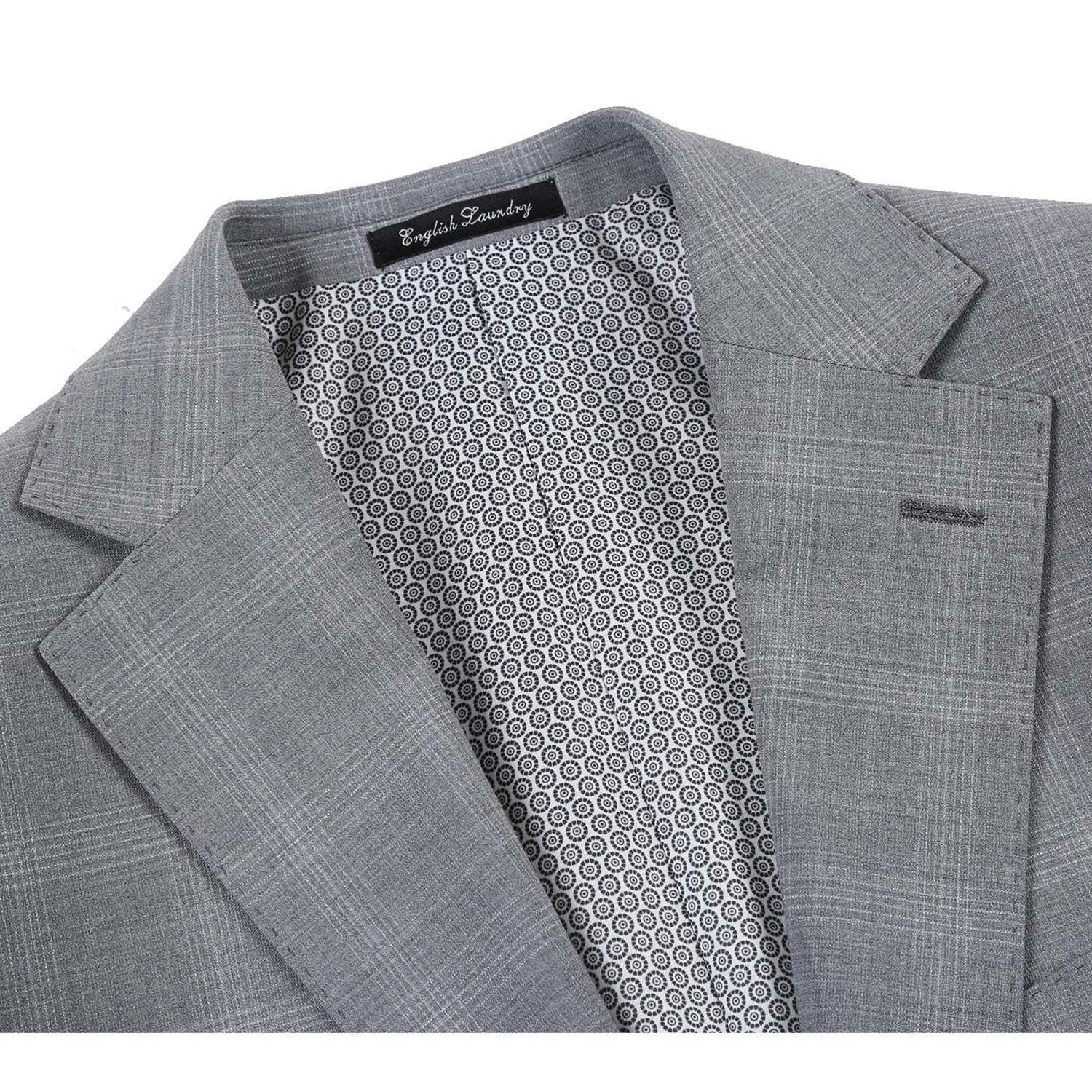 English Laundry Light Gray Window Pane Check Wool Suit 4