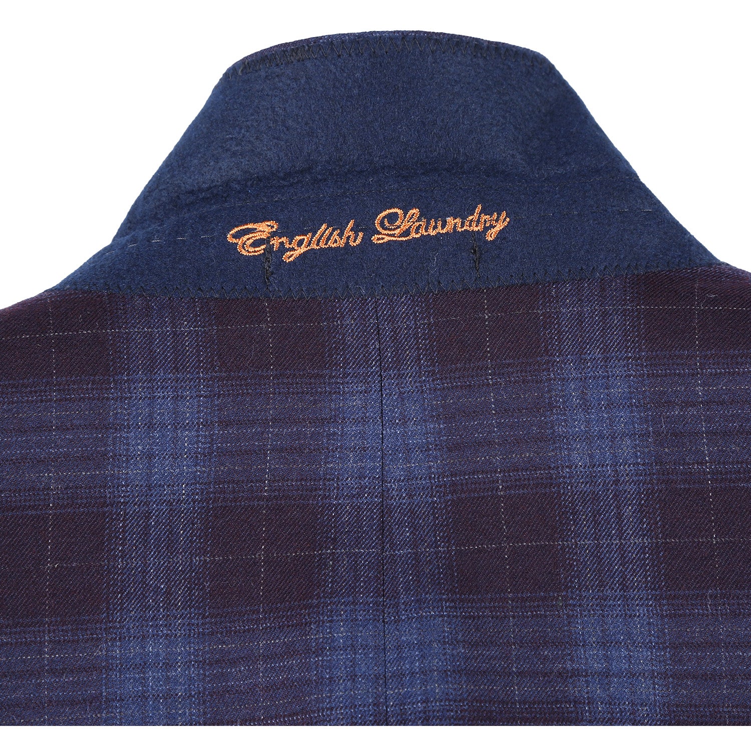 English Laundry Blue with Black Check Wool Suit 5