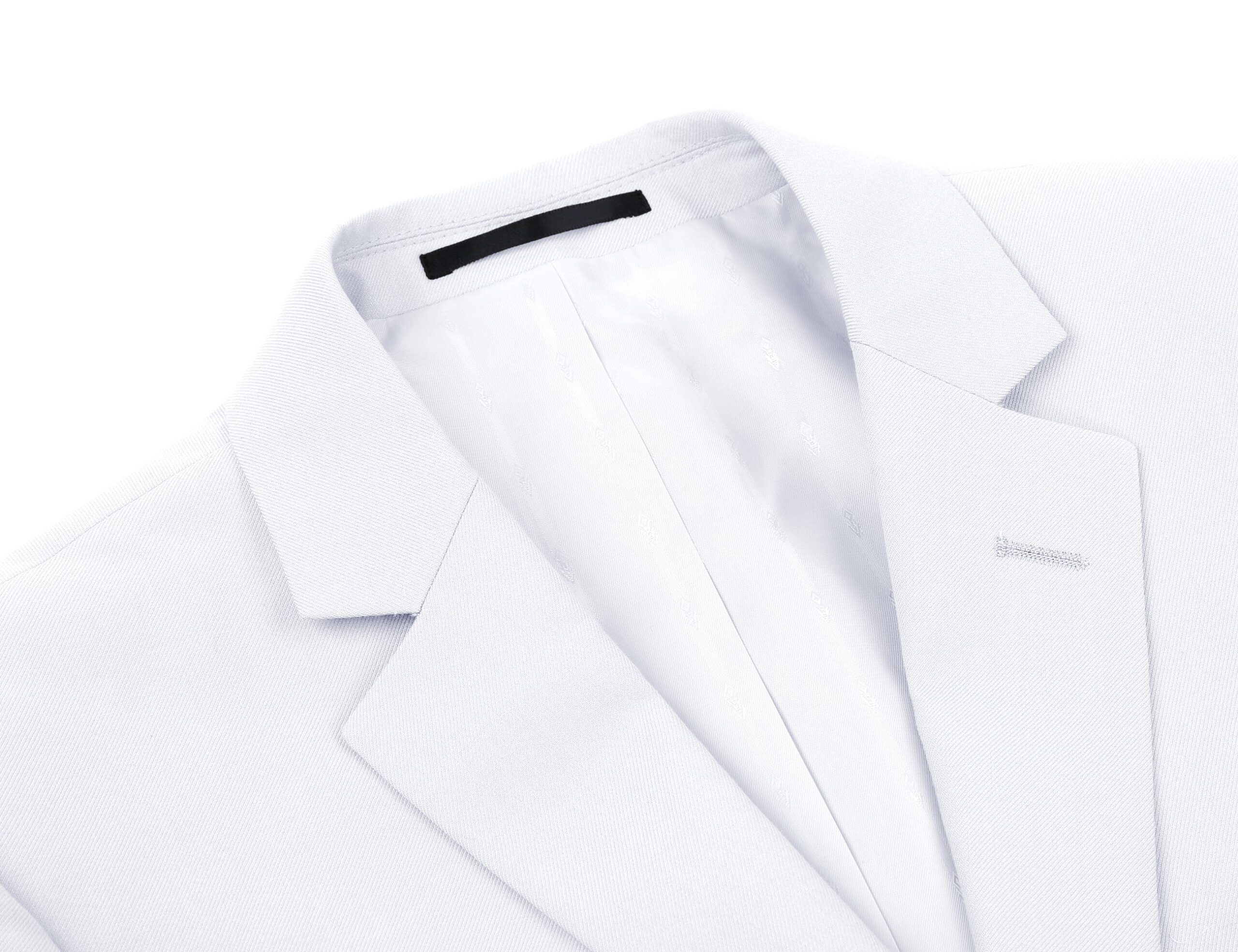 Men’s White 2-Piece Single Breasted Notch Lapel Suit 3