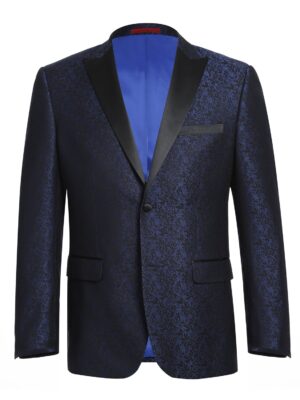 Men's Slim Fit Dark Blue Tuxedo Blazer