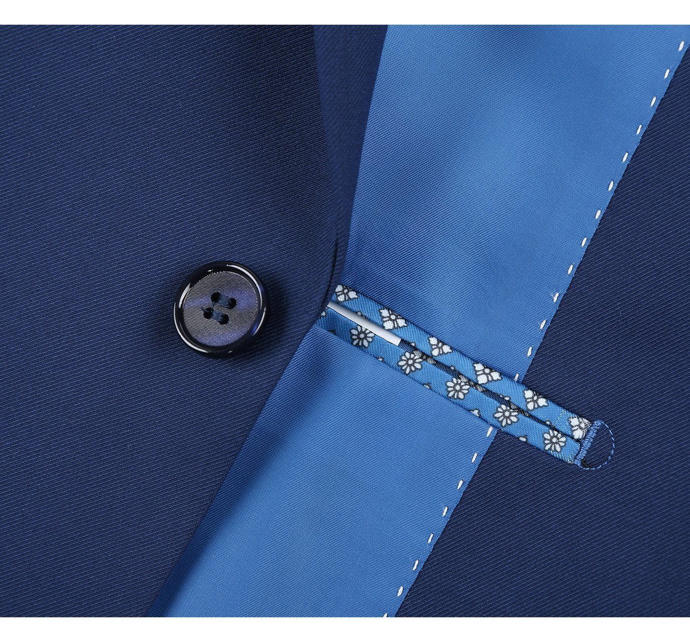 Men’s Royal Blue 2-Piece Single Breasted Notch Lapel Suit 6