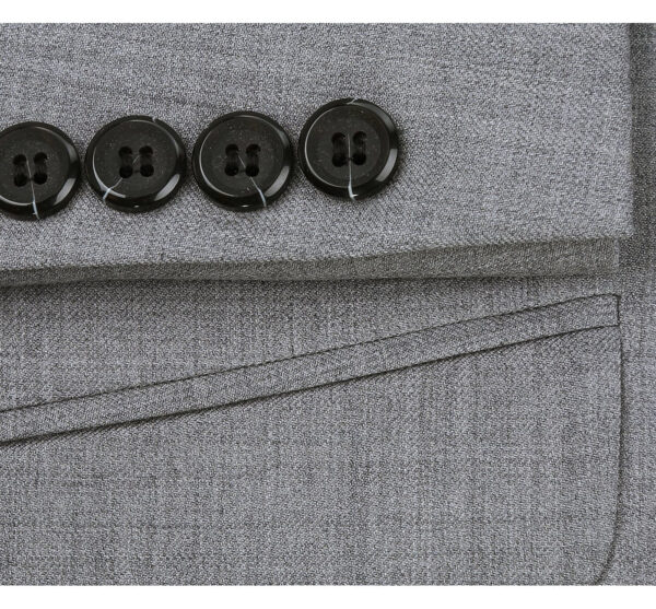 Men's Grey 2-Piece Notch Lapel Wool Suit