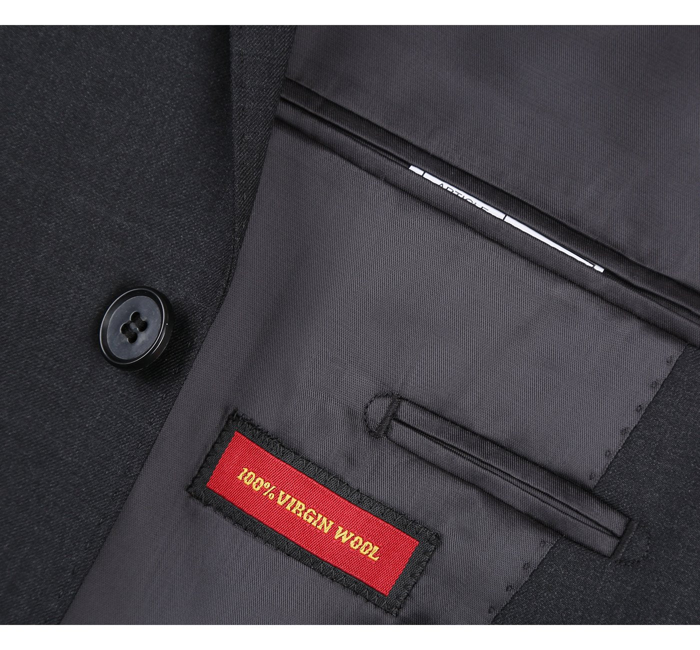Men’s 2-Button Notch Lapel Classic Fit Wool Suit 5