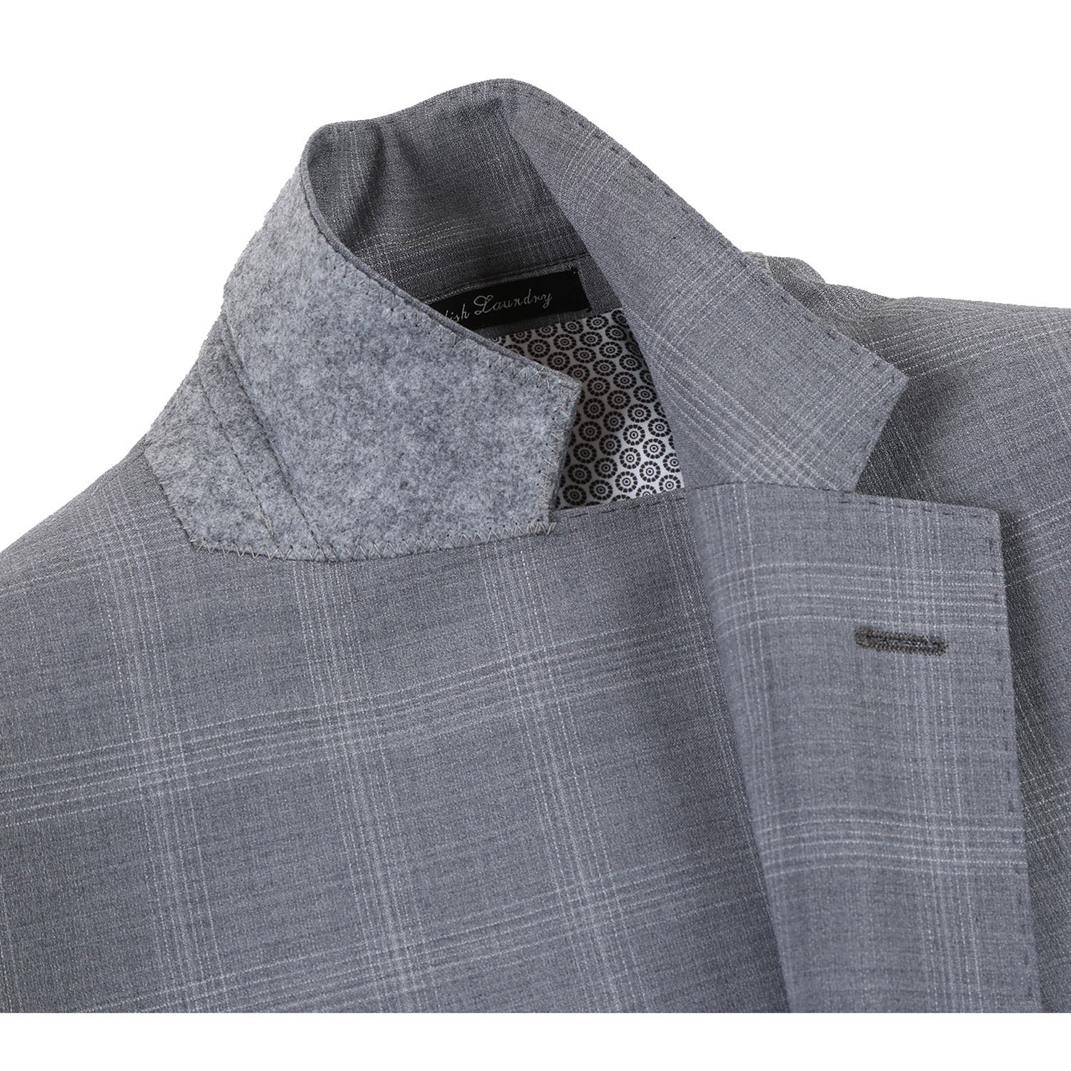 English Laundry Light Gray Window Pane Check Wool Suit 5