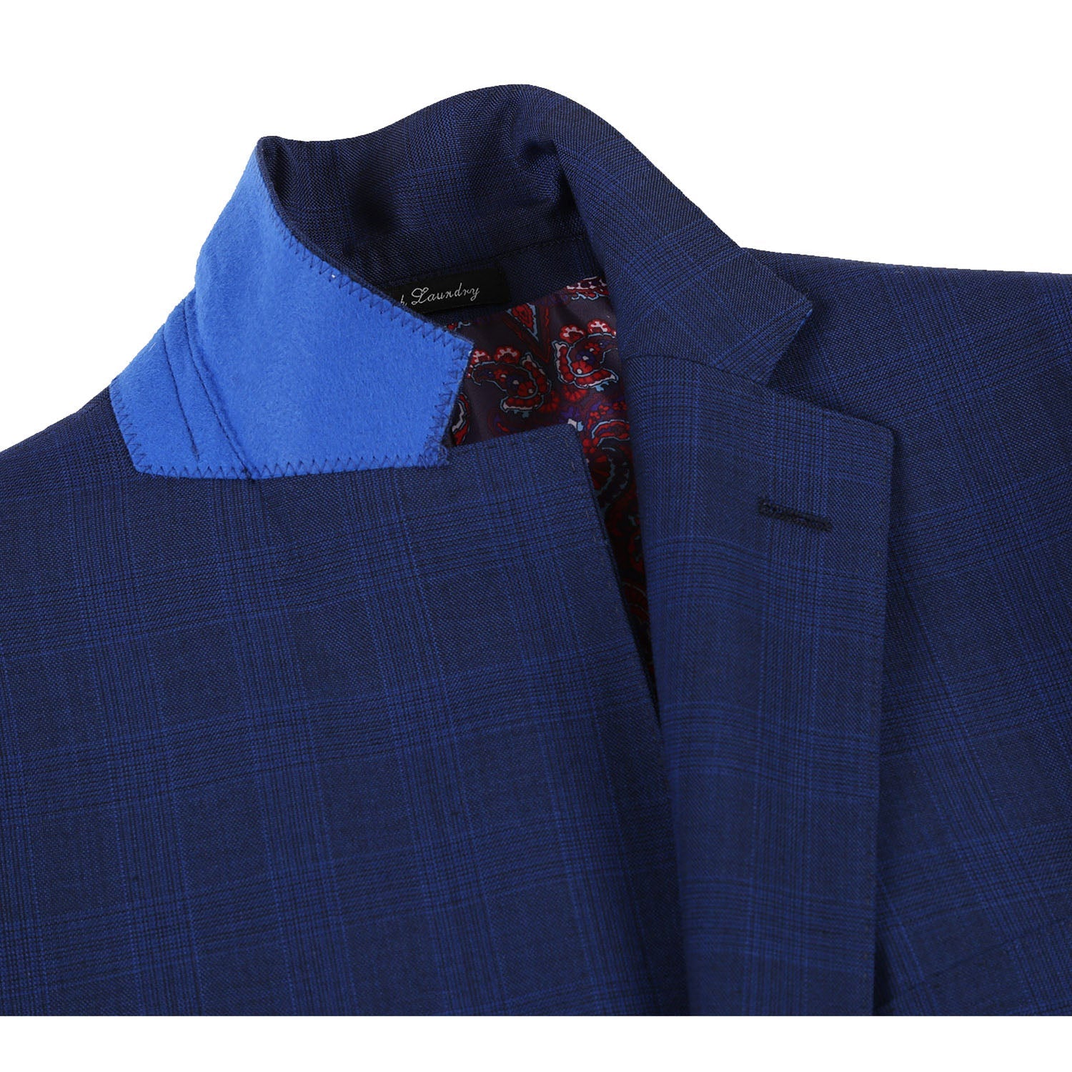 English Laundry Midnight Blue Check Wool Suit 5