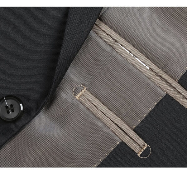 Men's Black 2-Piece Notch Lapel Wool Suit