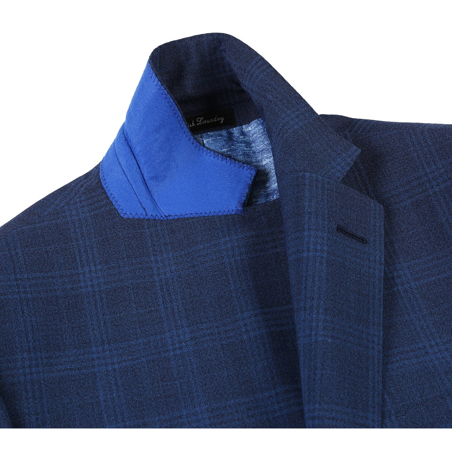 English Laundry Air Force Blue Plaid Wool Suit 5