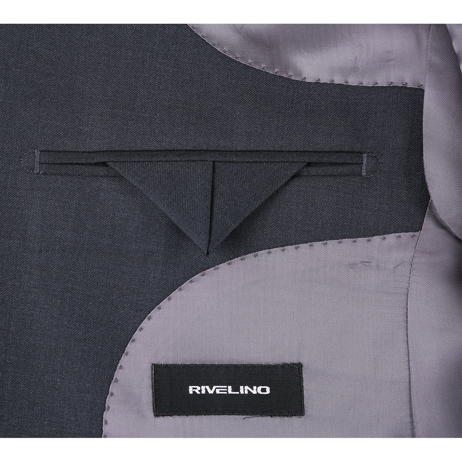 Rivelino Men’s Charcoal Half-Canvas Suit 6