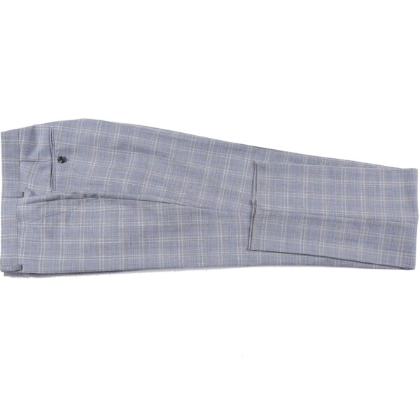 Men's Slim Fit Notch Lapels Light Gray Check Suits