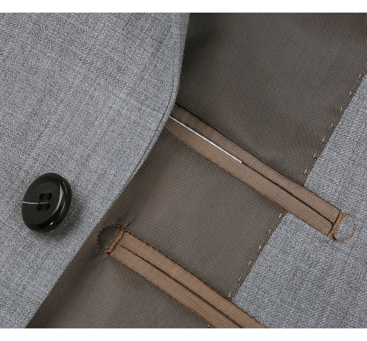 Men’s Grey 2-Piece Notch Lapel Wool Suit 7
