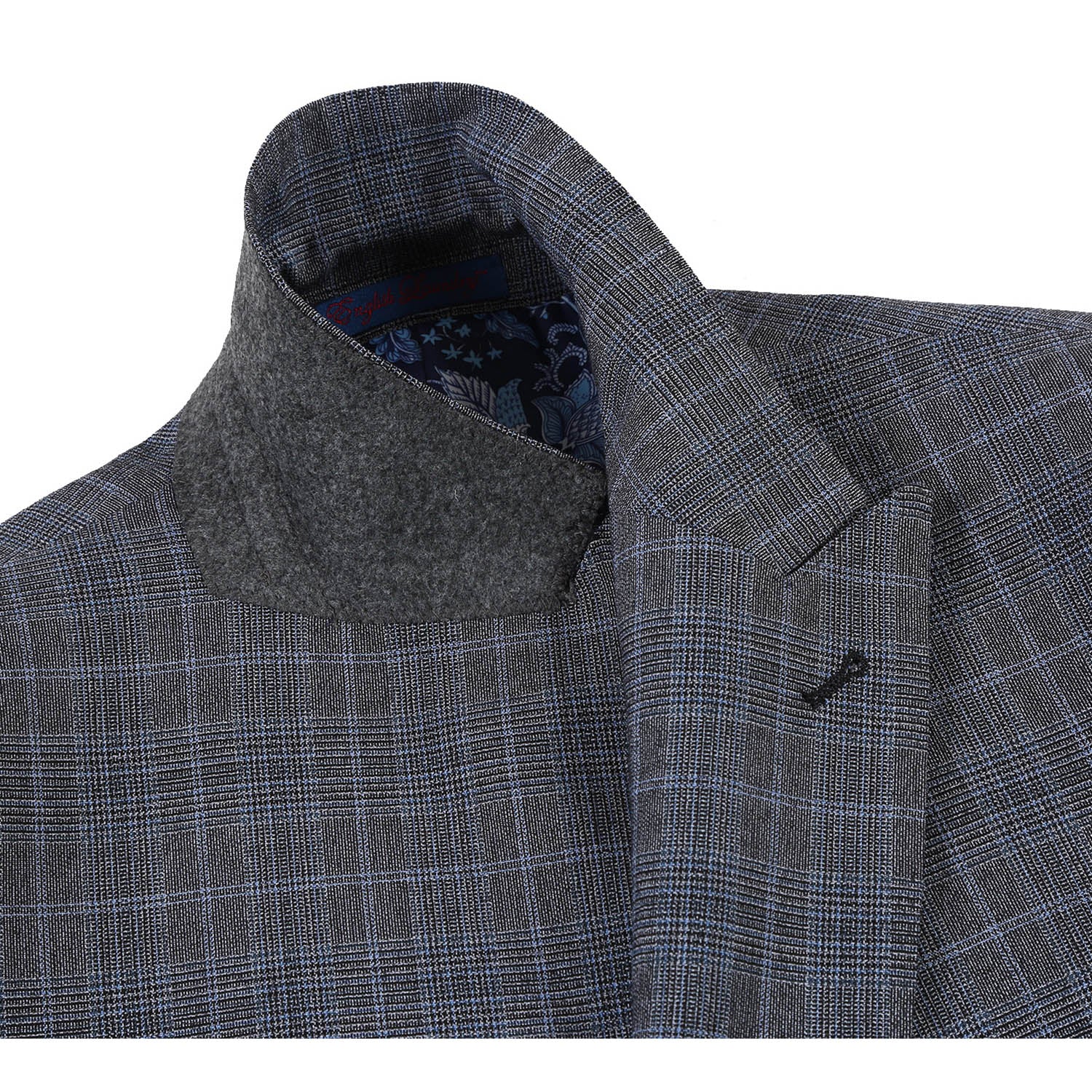 English Laundry Double-Breasted Gray with Blue Glen Check Suit 5