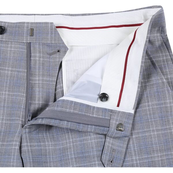 Men's Slim Fit Notch Lapels Light Gray Check Suits