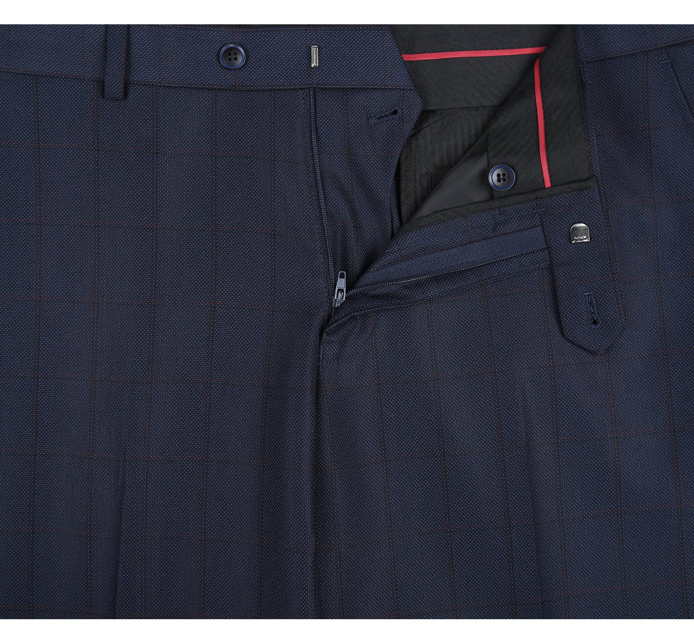 Men’s Two Piece Classic Fit Windowpane Check Dress Suit 8