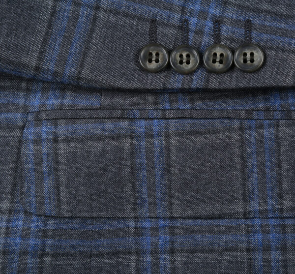 Men's 3-Piece Classic Fit 100% Wool Heritage Grey Blue Plaid Suits