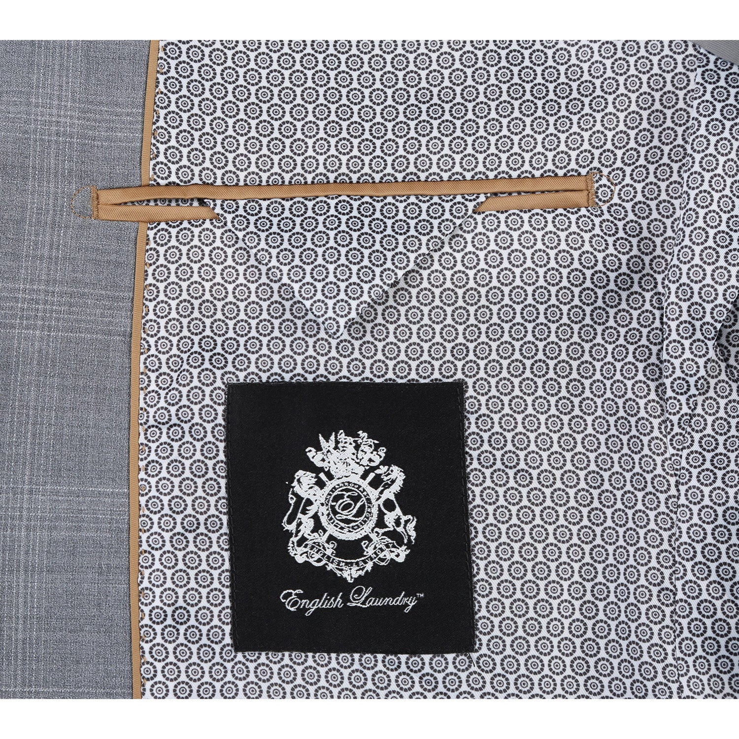 English Laundry Light Gray Window Pane Check Wool Suit 7