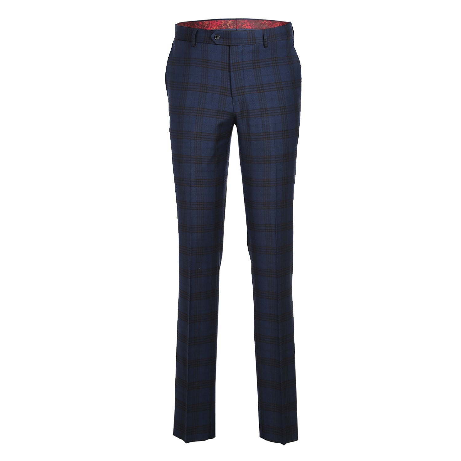 English Laundry Navy with Block Red Check Notch Wool Suit 9