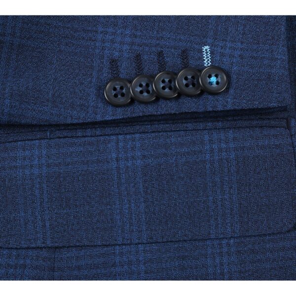 English Laundry Air Force Blue Plaid Wool Suit
