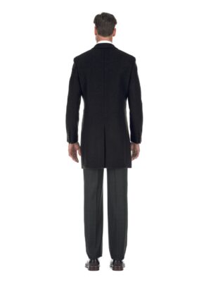 English Laundry Wool Blend Breasted Black Top Coat