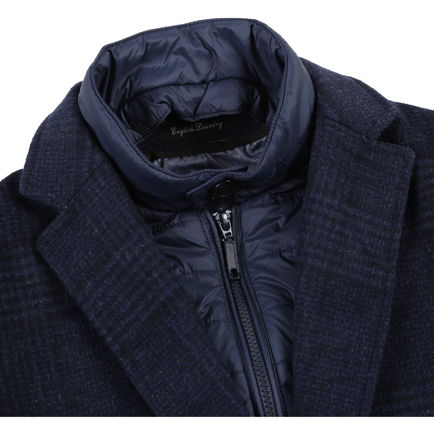 English Laundry Wool Blend Breasted Gray Blue Top Coat BIB 3