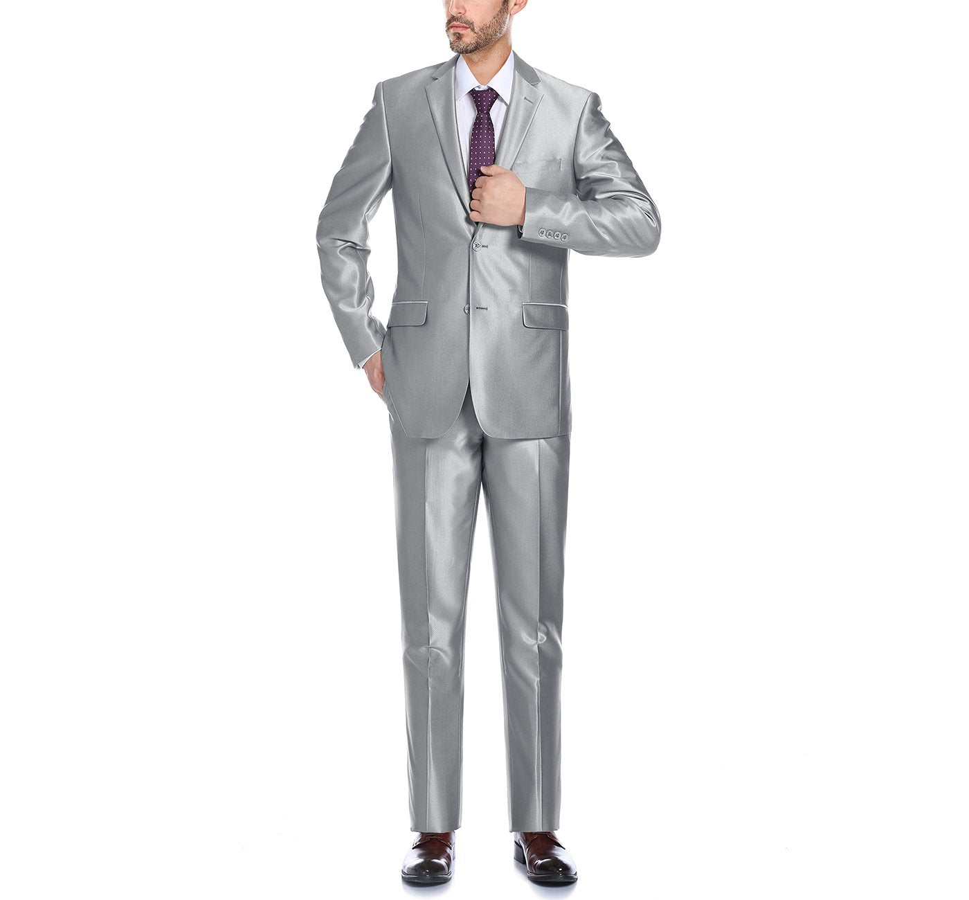 Men’s Sharkskin Italian Styled Two Piece Suit 2