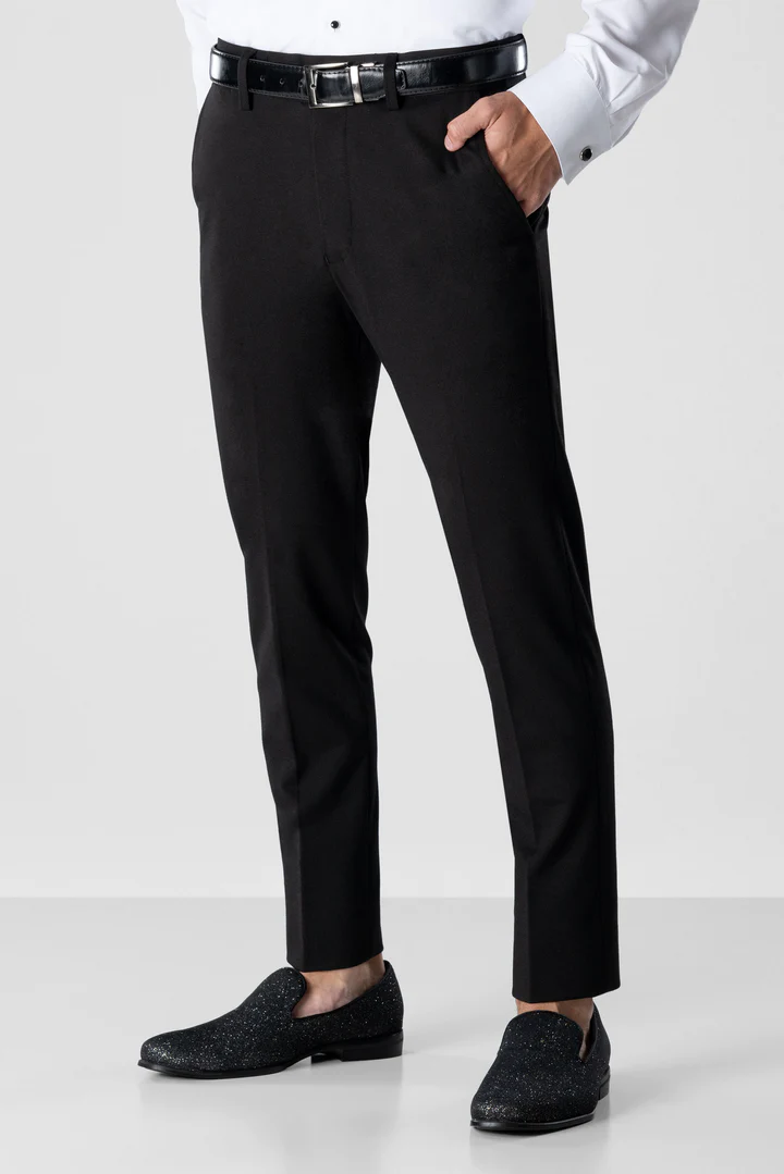slim fit dress slacks Slim Fit Cropped Trouses in Plain Grey Brown Black