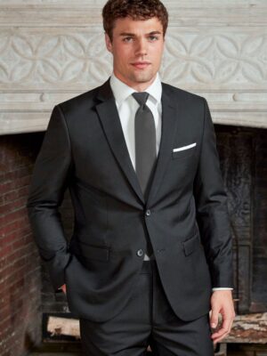 Black Stretch Slim Fit Suit Coat