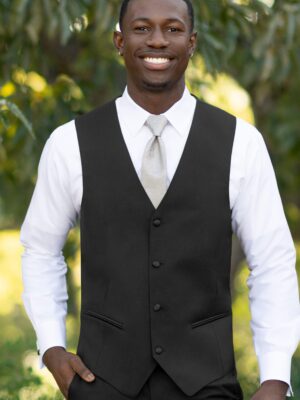 Black Performance Stretch Suit Separates Vest