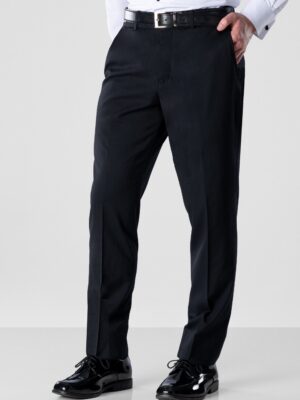 Black Performance Stretch Slim Fit Suit Pants