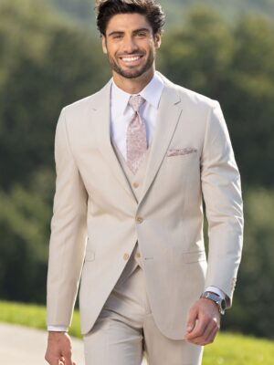 Tan Performance Stretch Wedding Suit Coat