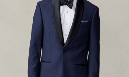 Man wearing a classic black tuxedo with bow tie